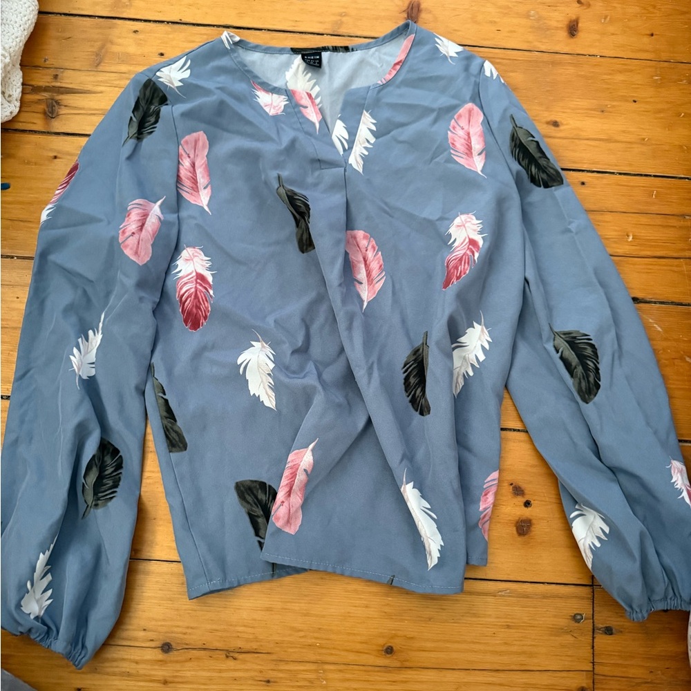 Feather Print Blouse